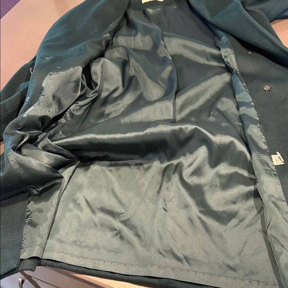 Elegant Dark Green Women's Coat sz 8 double breasted - Picture 7 of 10
